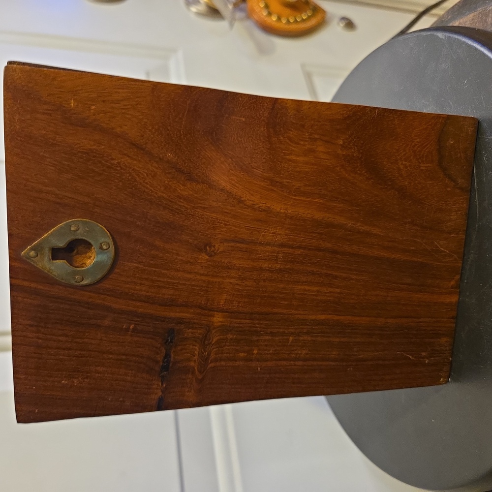 Brass Hourglass Hanging In A Handmade Wooden Display Case - Picture 6 of 8